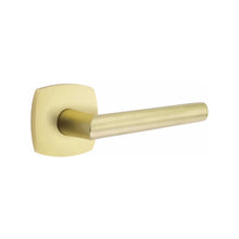 Load image into Gallery viewer, URBAN MODERN SECTIONAL SATIN BRASS (US4) HANDLESET DUMMY [4705] W/ 2-3/8&quot; BACKSET AND 1/4&quot; ROUND FACEPLATE AND STRIKEPLATE W/ INTERIOR LEVER
