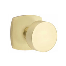 Load image into Gallery viewer, URBAN MODERN SECTIONAL SATIN BRASS (US4) HANDLESET DUMMY [4705] W/ 2-3/8&quot; BACKSET AND 1/4&quot; ROUND FACEPLATE AND STRIKEPLATE W/ INTERIOR KNOB
