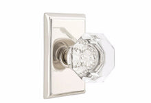 Load image into Gallery viewer, OLD TOWN GLASS (OT) PRIVACY (BED/BATH) KNOB WITH 2-3/8&quot; BACKSET AND 1/4&quot; ROUND FACEPLATE AND STRIKEPLATE
