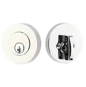 MODERN DISC DEADBOLT WITH 2-3/8" BACKSET AND 1/4" ROUND FACEPLATE AND STRIKEPLATE