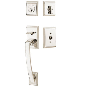 ARES POLISHED NICKEL (US14) HANDLESET SINGLE-CYLINDER [4817] W/ 2-3/8" BACKSET AND 1/4" ROUND FACEPLATE AND STRIKEPLATE W/ INTERIOR KNOB