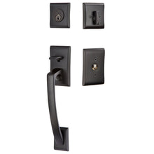 Load image into Gallery viewer, ARES FLAT BLACK (US19) HANDLESET SINGLE-CYLINDER [4817] W/ 2-3/8&quot; BACKSET AND 1/4&quot; ROUND FACEPLATE AND STRIKEPLATE W/ INTERIOR KNOB
