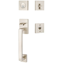 Load image into Gallery viewer, BADEN SATIN NICKEL (US15) HANDLESET SINGLE-CYLINDER [4820] W/ 2-3/8&quot; BACKSET AND 1/4&quot; ROUND FACEPLATE AND STRIKEPLATE W/ INTERIOR KNOB
