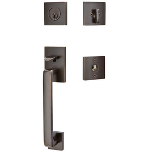 BADEN OIL RUBBED BRONZE (US10B) HANDLESET SINGLE-CYLINDER [4820] W/ 2-3/8" BACKSET AND 1/4" ROUND FACEPLATE AND STRIKEPLATE W/ INTERIOR KNOB