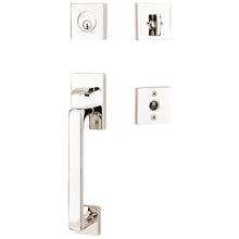 Load image into Gallery viewer, BADEN POLISHED NICKEL (US14) HANDLESET SINGLE-CYLINDER [4820] W/ 2-3/8&quot; BACKSET AND 1/4&quot; ROUND FACEPLATE AND STRIKEPLATE W/ INTERIOR KNOB

