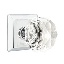 Load image into Gallery viewer, DIAMOND GLASS (CK) PRIVACY (BED/BATH) KNOB WITH 2-3/8&quot; BACKSET AND 1/4&quot; ROUND FACEPLATE AND STRIKEPLATE
