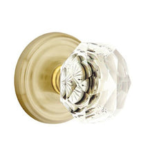 Load image into Gallery viewer, DIAMOND GLASS (CK) PASSAGE (HALL/CLOSET) KNOB WITH 2-3/8&quot; BACKSET AND 1/4&quot; ROUND FACEPLATE AND STRIKEPLATE
