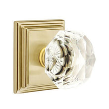 Load image into Gallery viewer, DIAMOND GLASS (CK) PASSAGE (HALL/CLOSET) KNOB WITH 2-3/8&quot; BACKSET AND 1/4&quot; ROUND FACEPLATE AND STRIKEPLATE
