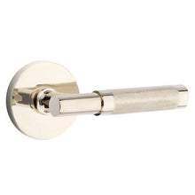 Load image into Gallery viewer, T-BAR KNURLED (TA.KN) PASSAGE (HALL/CLOSET) LEVER WITH 2-3/8&quot; BACKSET AND 1/4&quot; ROUND FACEPLATE AND STRIKEPLATE
