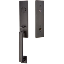 Load image into Gallery viewer, DAVOS FLAT BLACK (US19) HANDLESET DUMMY [4808] W/ 2-3/8&quot; BACKSET AND 1/4&quot; ROUND FACEPLATE AND STRIKEPLATE W/ INTERIOR LEVER
