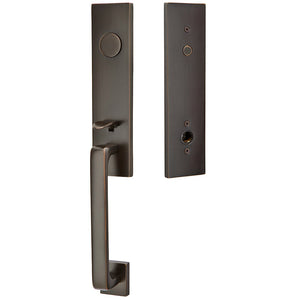 DAVOS OIL RUBBED BRONZE (US10B) HANDLESET DUMMY [4808] W/ 2-3/8" BACKSET AND 1/4" ROUND FACEPLATE AND STRIKEPLATE W/ INTERIOR KNOB
