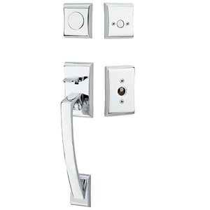 ARES POLISHED CHROME (US26) HANDLESET DUMMY [4807] W/ 2-3/8" BACKSET AND 1/4" ROUND FACEPLATE AND STRIKEPLATE W/ INTERIOR KNOB