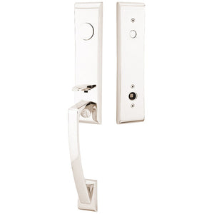 APOLLO POLISHED NICKEL (US14) HANDLESET DUMMY [4805] W/ 2-3/8" BACKSET AND 1/4" ROUND FACEPLATE AND STRIKEPLATE W/ INTERIOR LEVER