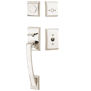 ARES POLISHED NICKEL (US14) HANDLESET DUMMY [4807] W/ 2-3/8" BACKSET AND 1/4" ROUND FACEPLATE AND STRIKEPLATE W/ INTERIOR LEVER