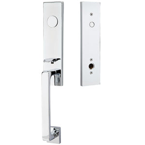 DAVOS POLISHED CHROME (US26) HANDLESET DUMMY [4808] W/ 2-3/8" BACKSET AND 1/4" ROUND FACEPLATE AND STRIKEPLATE W/ INTERIOR LEVER