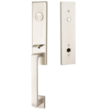 Load image into Gallery viewer, DAVOS SATIN NICKEL (US15) HANDLESET DUMMY [4808] W/ 2-3/8&quot; BACKSET AND 1/4&quot; ROUND FACEPLATE AND STRIKEPLATE W/ INTERIOR KNOB
