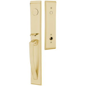 ORION SATIN BRASS (US4) HANDLESET DUMMY [4806] W/ 2-3/8" BACKSET AND 1/4" ROUND FACEPLATE AND STRIKEPLATE W/ INTERIOR LEVER