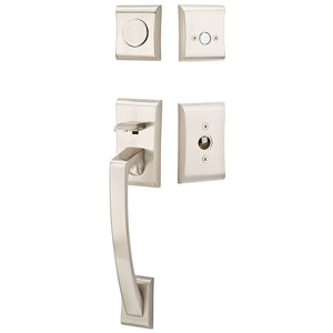 ARES SATIN NICKEL (US15) HANDLESET DUMMY [4807] W/ 2-3/8" BACKSET AND 1/4" ROUND FACEPLATE AND STRIKEPLATE W/ INTERIOR LEVER