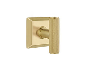 THE ACE KNURLED (ACEKN) PRIVACY (BED/BATH) KNOB WITH 2-3/8" BACKSET AND 1/4" ROUND FACEPLATE AND STRIKEPLATE