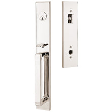 Load image into Gallery viewer, LAUSANNE POLISHED NICKEL (US14) HANDLESET SINGLE-CYLINDER [4819] W/ 2-3/8&quot; BACKSET AND 1/4&quot; ROUND FACEPLATE AND STRIKEPLATE W/ INTERIOR LEVER
