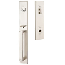 Load image into Gallery viewer, LAUSANNE SATIN NICKEL (US15) HANDLESET SINGLE-CYLINDER [4819] W/ 2-3/8&quot; BACKSET AND 1/4&quot; ROUND FACEPLATE AND STRIKEPLATE W/ INTERIOR KNOB
