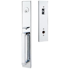 Load image into Gallery viewer, LAUSANNE POLISHED CHROME (US26) HANDLESET SINGLE-CYLINDER [4819] W/ 2-3/8&quot; BACKSET AND 1/4&quot; ROUND FACEPLATE AND STRIKEPLATE W/ INTERIOR KNOB
