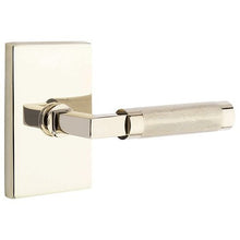 Load image into Gallery viewer, L-SQUARE KNURLED (LS.KN) PASSAGE (HALL/CLOSET) LEVER WITH 2-3/8&quot; BACKSET AND 1/4&quot; ROUND FACEPLATE AND STRIKEPLATE
