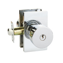 Load image into Gallery viewer, ROUND (ROU) KEY IN KNOB LOCKSET WITH 2-3/8&quot; BACKSET AND 1/4&quot; ROUND FACEPLATE AND STRIKEPLATE
