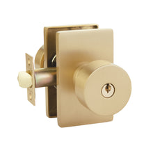Load image into Gallery viewer, ROUND (ROU) KEY IN KNOB LOCKSET WITH 2-3/8&quot; BACKSET AND 1/4&quot; ROUND FACEPLATE AND STRIKEPLATE
