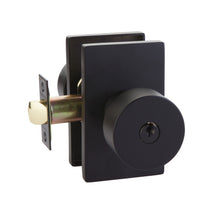 Load image into Gallery viewer, ROUND (ROU) KEY IN KNOB LOCKSET WITH 2-3/8&quot; BACKSET AND 1/4&quot; ROUND FACEPLATE AND STRIKEPLATE

