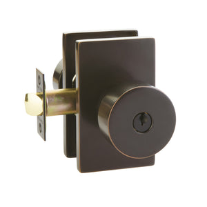 ROUND (ROU) KEY IN KNOB LOCKSET WITH 2-3/8" BACKSET AND 1/4" ROUND FACEPLATE AND STRIKEPLATE