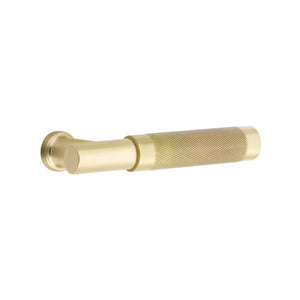 T-BAR KNURLED (TA.KN) PASSAGE (HALL/CLOSET) LEVER WITH 2-3/8" BACKSET AND 1/4" ROUND FACEPLATE AND STRIKEPLATE