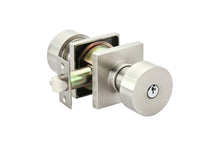 Load image into Gallery viewer, ROUND (ROU) KEY IN KNOB LOCKSET WITH 2-3/8&quot; BACKSET AND 1/4&quot; ROUND FACEPLATE AND STRIKEPLATE
