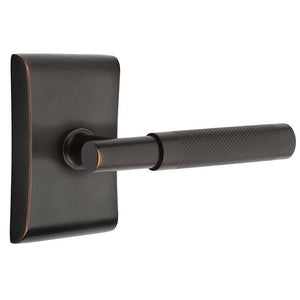ARES OIL RUBBED BRONZE (US10B) HANDLESET DUMMY [4807] W/ 2-3/8" BACKSET AND 1/4" ROUND FACEPLATE AND STRIKEPLATE W/ INTERIOR LEVER