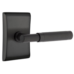 ARES FLAT BLACK (US19) HANDLESET DUMMY [4807] W/ 2-3/8" BACKSET AND 1/4" ROUND FACEPLATE AND STRIKEPLATE W/ INTERIOR LEVER