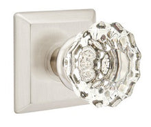 Load image into Gallery viewer, ASTORIA GLASS (AS) PASSAGE (HALL/CLOSET) KNOB WITH 2-3/8&quot; BACKSET AND 1/4&quot; ROUND FACEPLATE AND STRIKEPLATE
