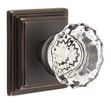 Load image into Gallery viewer, ASTORIA GLASS (AS) PASSAGE (HALL/CLOSET) KNOB WITH 2-3/8&quot; BACKSET AND 1/4&quot; ROUND FACEPLATE AND STRIKEPLATE

