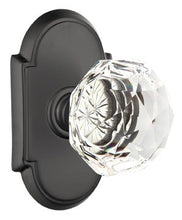 Load image into Gallery viewer, DIAMOND GLASS (CK) PASSAGE (HALL/CLOSET) KNOB WITH 2-3/8&quot; BACKSET AND 1/4&quot; ROUND FACEPLATE AND STRIKEPLATE
