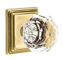 Load image into Gallery viewer, DIAMOND GLASS (CK) PRIVACY (BED/BATH) KNOB WITH 2-3/8&quot; BACKSET AND 1/4&quot; ROUND FACEPLATE AND STRIKEPLATE
