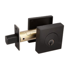 Load image into Gallery viewer, SQUARE DEADBOLT WITH 2-3/8&quot; BACKSET AND 1/4&quot; ROUND FACEPLATE AND STRIKEPLATE
