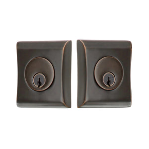 NEOS DEADBOLT WITH 2-3/8" BACKSET AND 1/4" ROUND FACEPLATE AND STRIKEPLATE