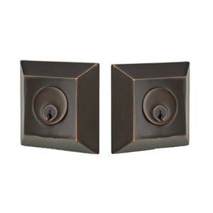 QUINCY DEADBOLT WITH 2-3/8" BACKSET AND 1/4" ROUND FACEPLATE AND STRIKEPLATE