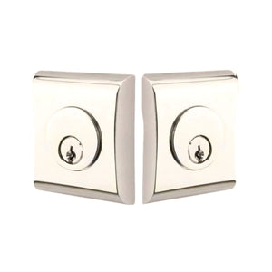 NEOS DEADBOLT WITH 2-3/8" BACKSET AND 1/4" ROUND FACEPLATE AND STRIKEPLATE