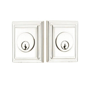 WILSHIRE DEADBOLT WITH 2-3/8" BACKSET AND 1/4" ROUND FACEPLATE AND STRIKEPLATE