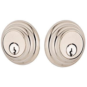 LOW PROFILE DEADBOLT WITH 2-3/8" BACKSET AND 1/4" ROUND FACEPLATE AND STRIKEPLATE