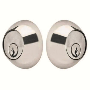 REGULAR DEADBOLT WITH 2-3/8" BACKSET AND 1/4" ROUND FACEPLATE AND STRIKEPLATE