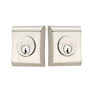 NEOS DEADBOLT WITH 2-3/8" BACKSET AND 1/4" ROUND FACEPLATE AND STRIKEPLATE