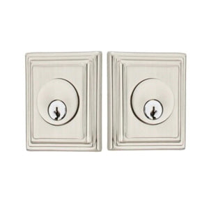 WILSHIRE DEADBOLT WITH 2-3/8" BACKSET AND 1/4" ROUND FACEPLATE AND STRIKEPLATE