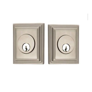 WILSHIRE DEADBOLT WITH 2-3/8" BACKSET AND 1/4" ROUND FACEPLATE AND STRIKEPLATE