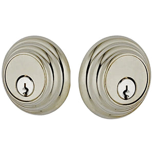 LOW PROFILE DEADBOLT WITH 2-3/8" BACKSET AND 1/4" ROUND FACEPLATE AND STRIKEPLATE